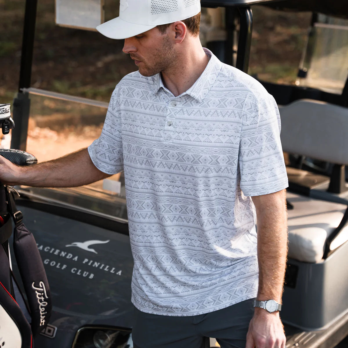 Burlebo Performance Polo - Grey Aztec