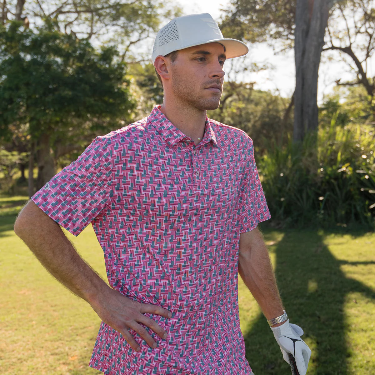 Burlebo Performance Polo - American Flag Print