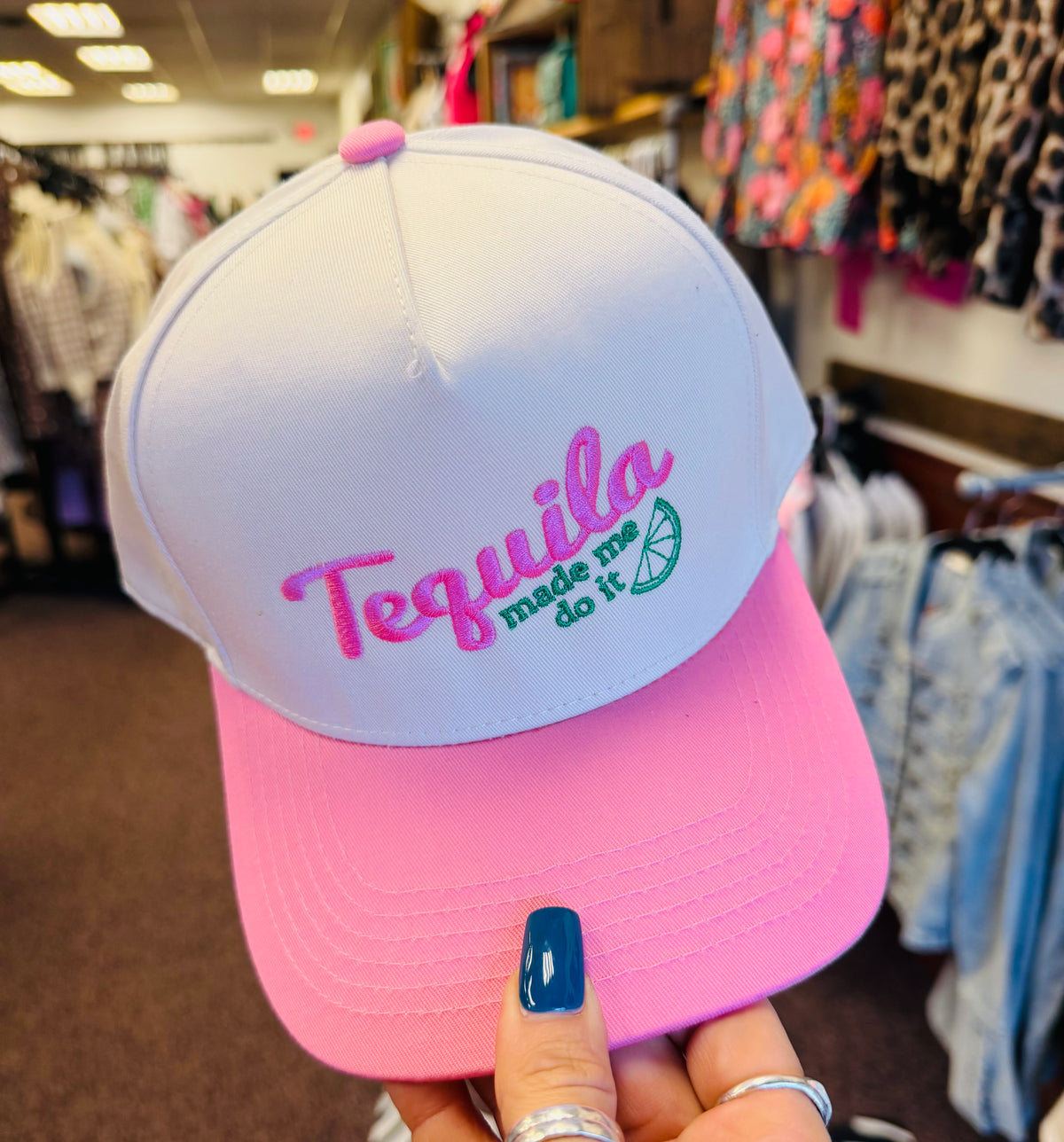 TEQUILA MADE ME TRUCKER HAT