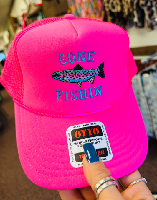 GONE FISHIN TRUCKER HAT
