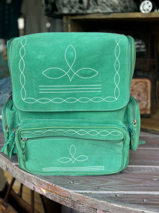 Turquoise Boot Stitch Backpack