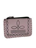 Light Pink Leather Boot Stitch Coin Pouch