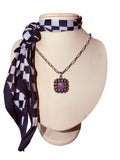 Jeweled Square Paperclip Chain Necklace