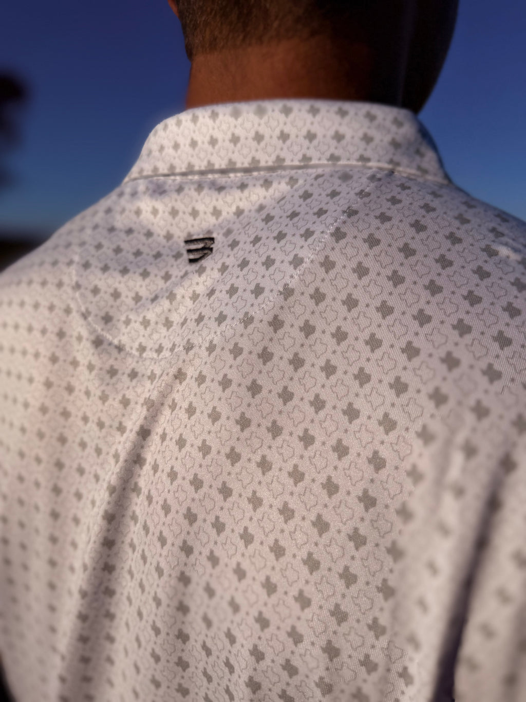 Performance Polo - Texas Grey and White