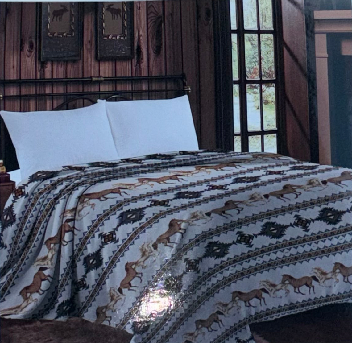 Horse Print Blanket - Twin Size