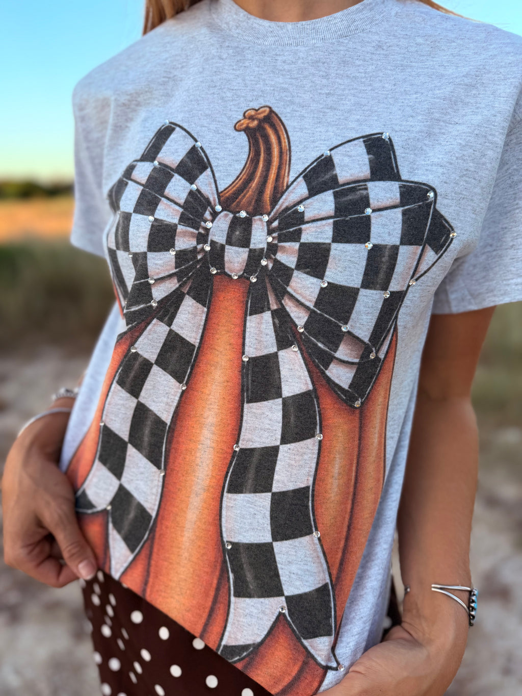 Checkered Pumpkin Tee