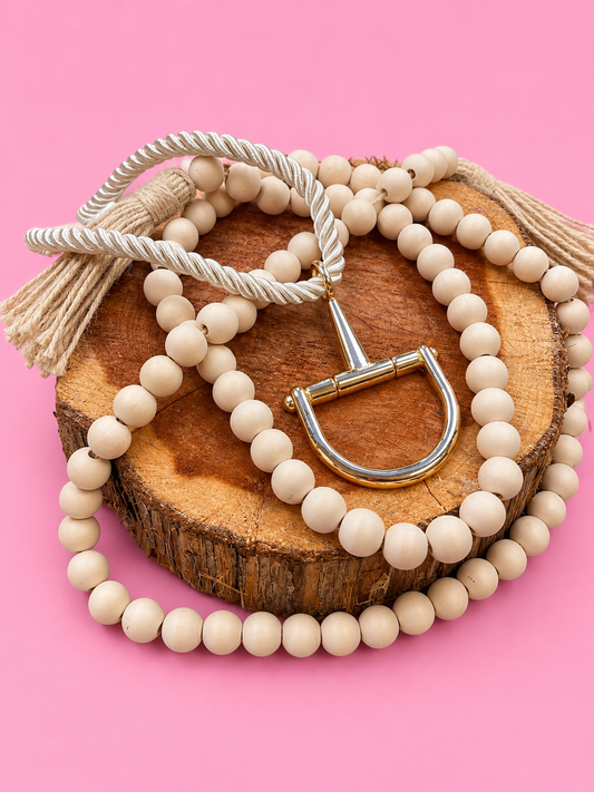 Gold Horse Bit Rope Necklace