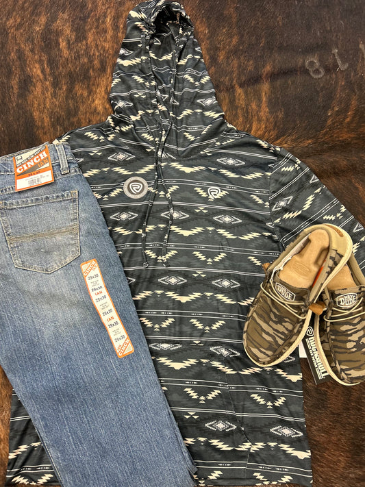 Rock N Roll Aztec Performance Mesh Hoodie