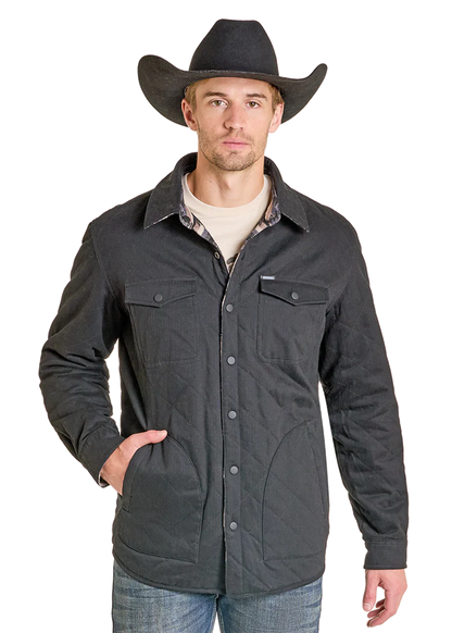 Reversible Aztec Herringbone Shirt Jacket