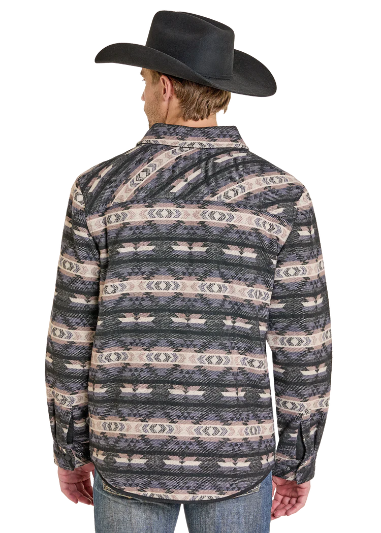 Reversible Aztec Herringbone Shirt Jacket