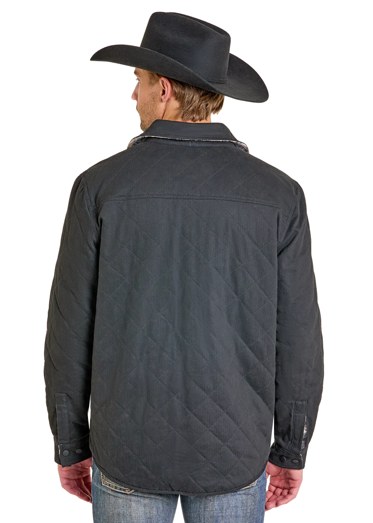 Reversible Aztec Herringbone Shirt Jacket