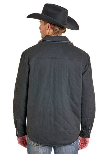 Reversible Aztec Herringbone Shirt Jacket