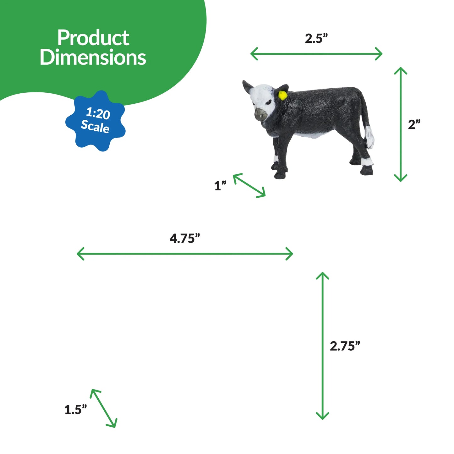Black Baldy Cow Calf Pair Toy