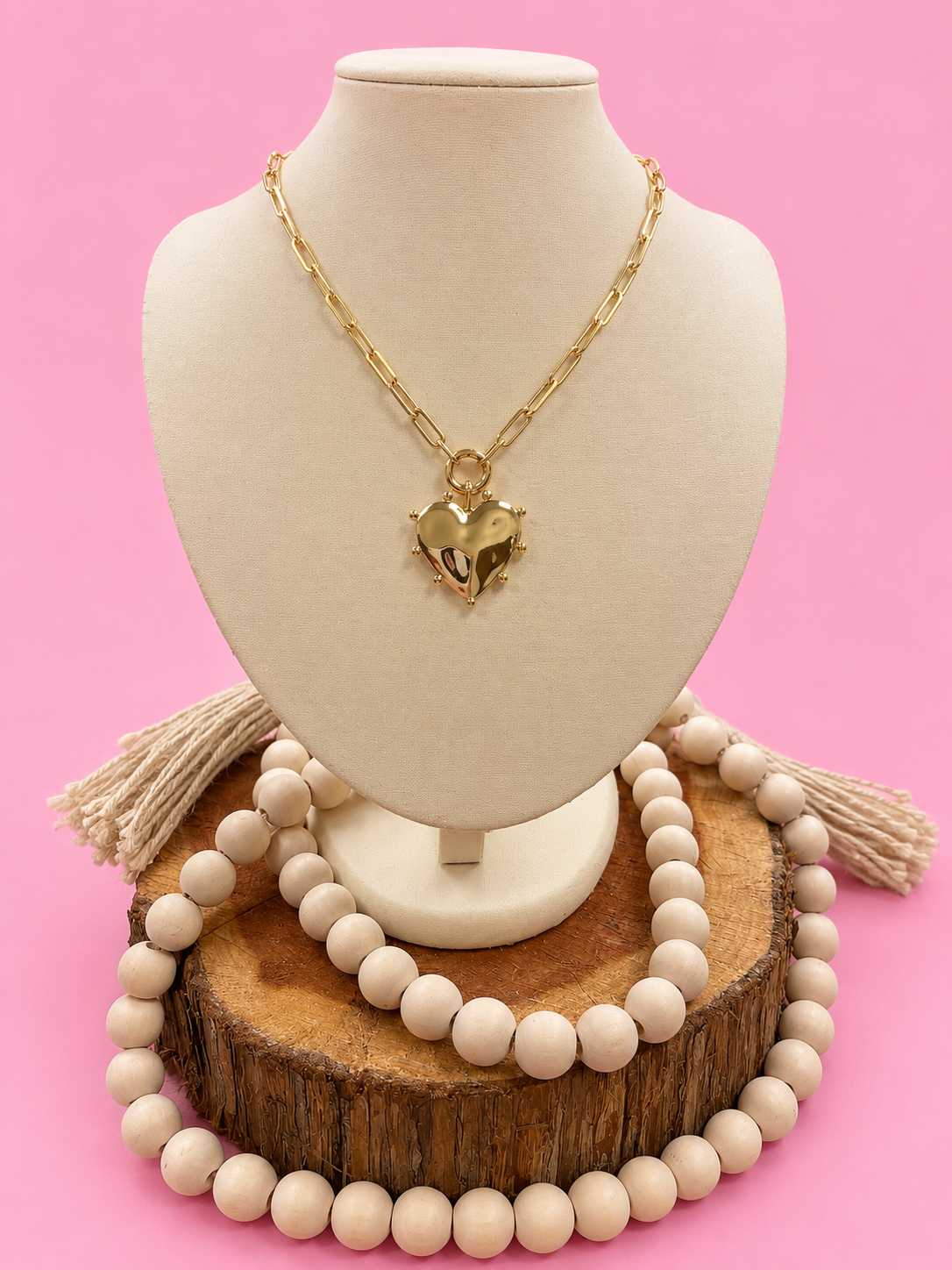 Spiky Heart Paperclip Necklace