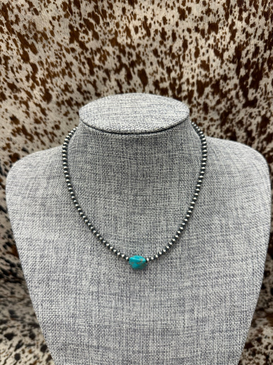 Chunky Turquoise Stone Navajo Necklace