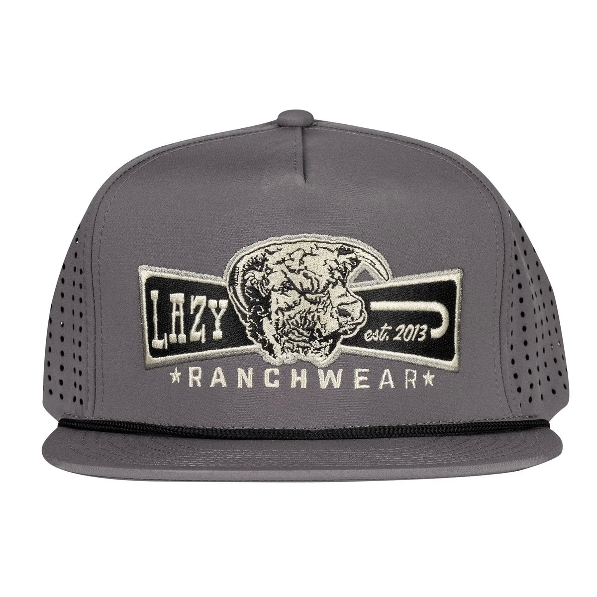 Lazy J Ranch Grey Diamond Banner Performance Rope Trucker Hat