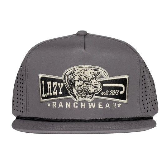 Lazy J Ranch Grey Diamond Banner Performance Rope Trucker Hat