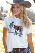 High Noon Cowgirl Crop Tee