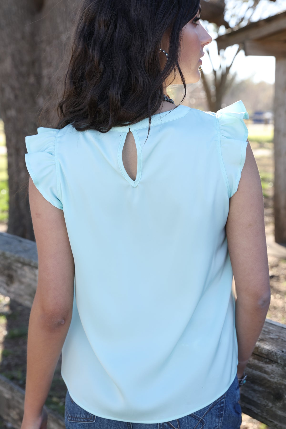 Sky Breeze Ruffle Blouse