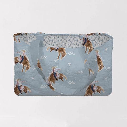 Casey Cowgirl Patchwork Blue Quilted Tote