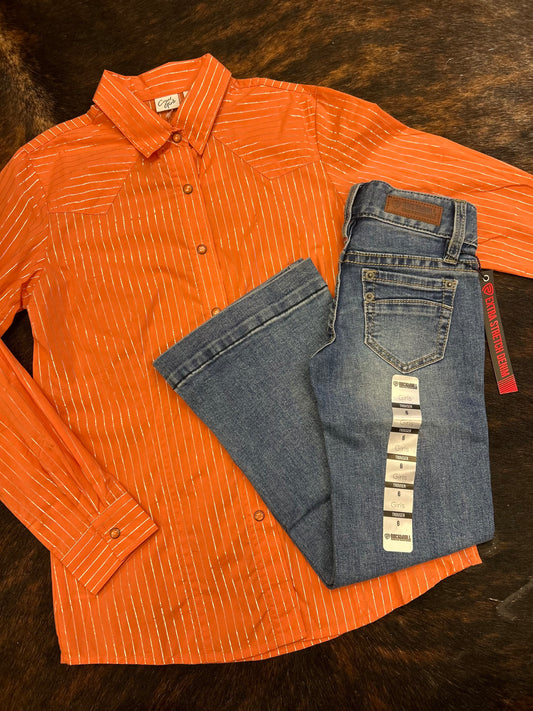 Rock & Roll Denim Girl's Double Button Trouser