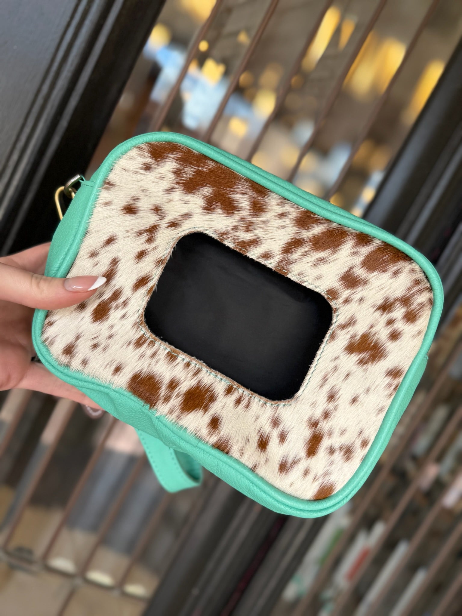 Blue Cowhide Wristlet Wipe Case