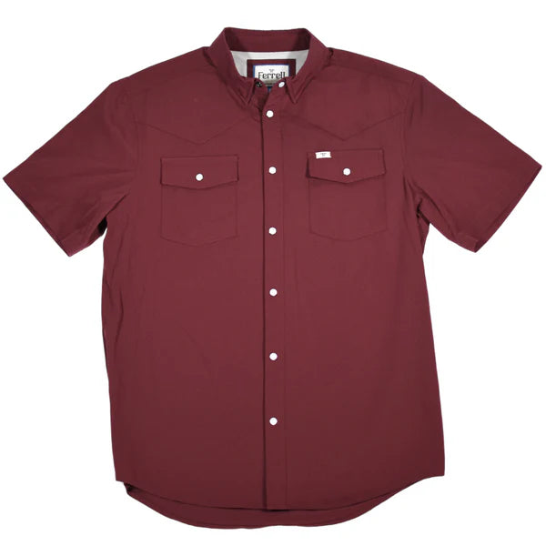 Core Men's Maroon Short Sleeve Snap Shirt