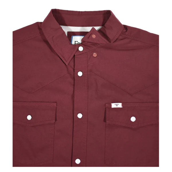 Core Men's Maroon Short Sleeve Snap Shirt