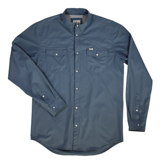 Core Men's Blue Long Sleeve Snap Shirt