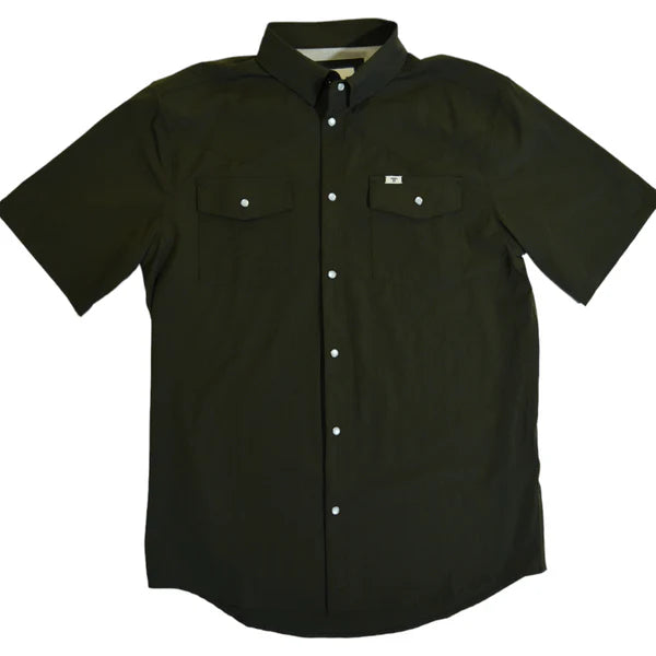 Core Men's Olive Green Short Sleeve Snap Shirt