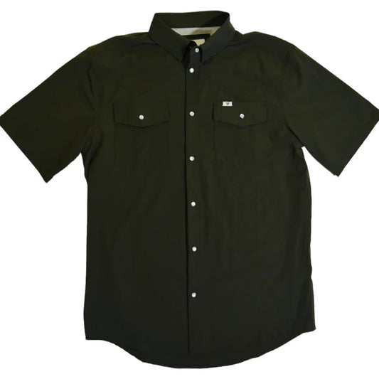 Core Men's Olive Green Short Sleeve Snap Shirt