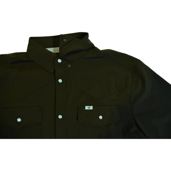 Core Men's Olive Green Short Sleeve Snap Shirt