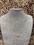 Gold Diamond Horseshoe Turquoise Necklace