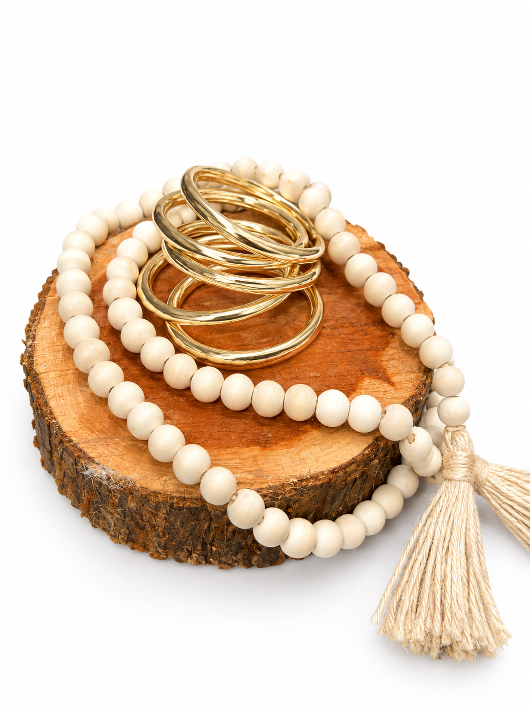 Shiny Gold 5 Stand Bangle