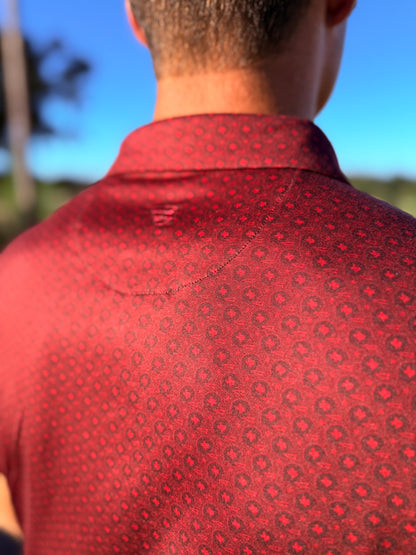Performance Polo - Vintage Helmets - Maroon