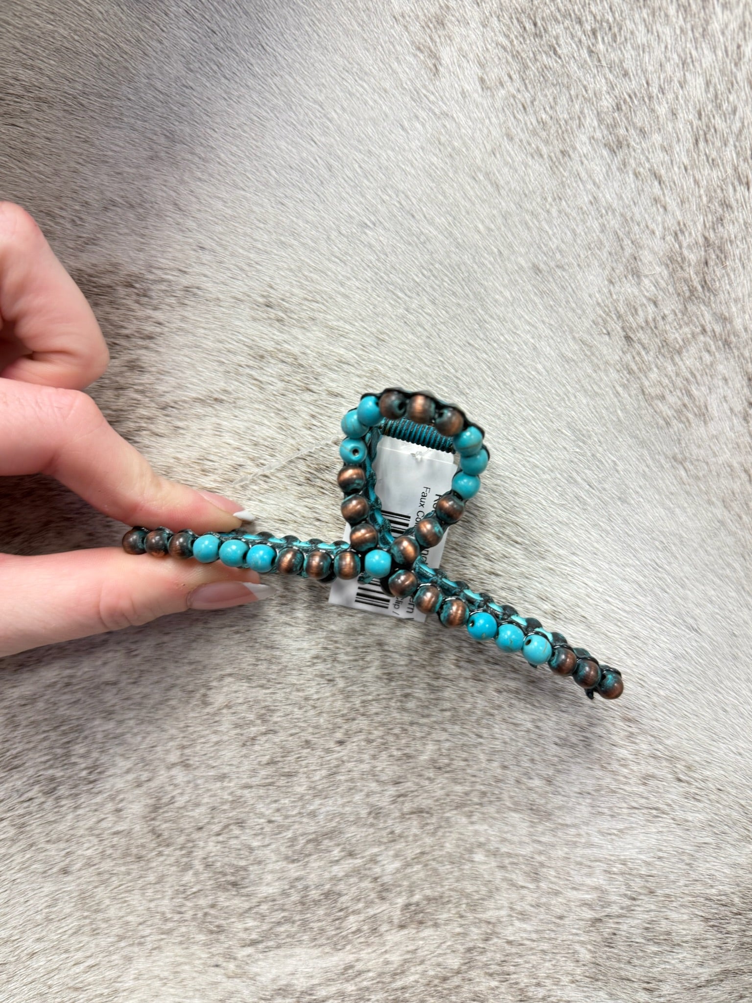 Faux Colored Bead Claw Clip
