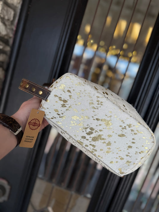 Gold Acid Wash Toiletry Bag