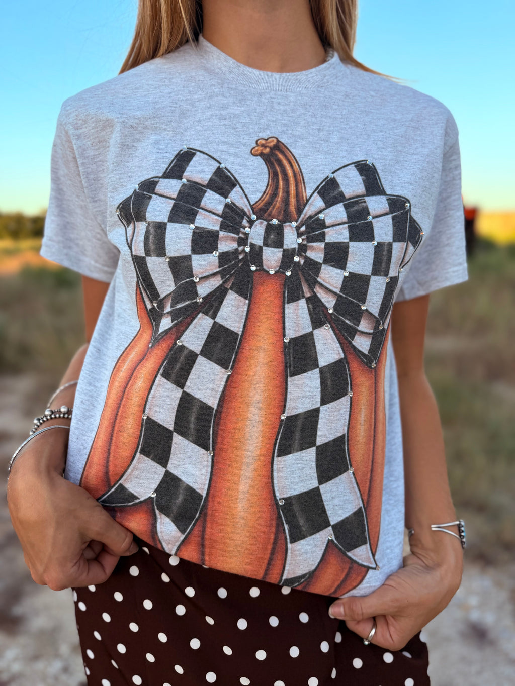 Checkered Pumpkin Tee