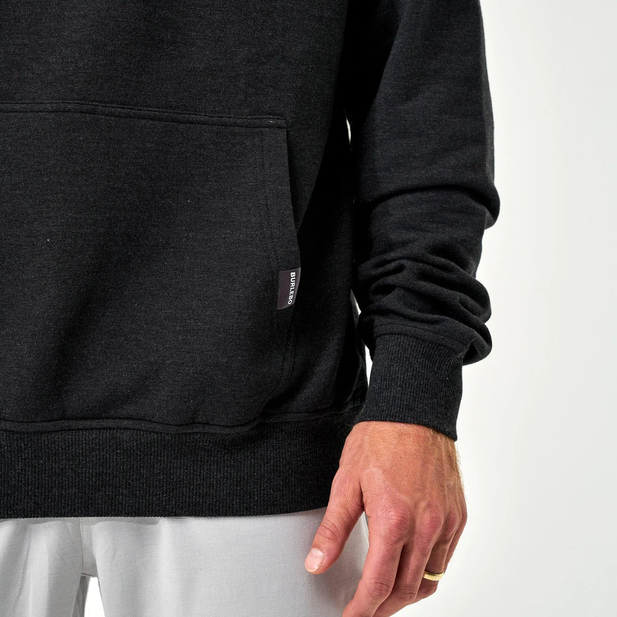 Fleece Hoodie - Camo Signature Logo - Heather Black