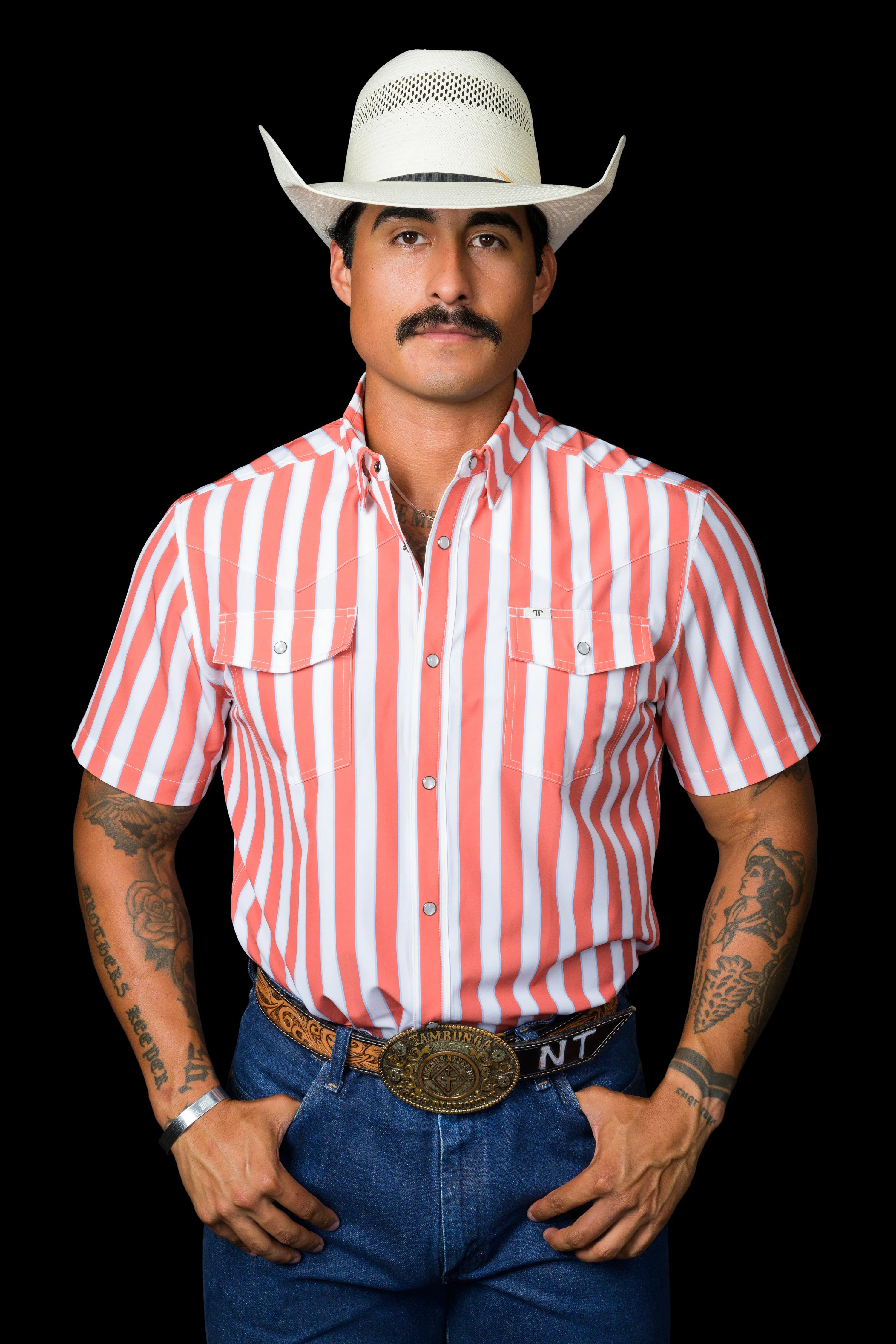 The Liam in Salmon - Short Sleeve Snap