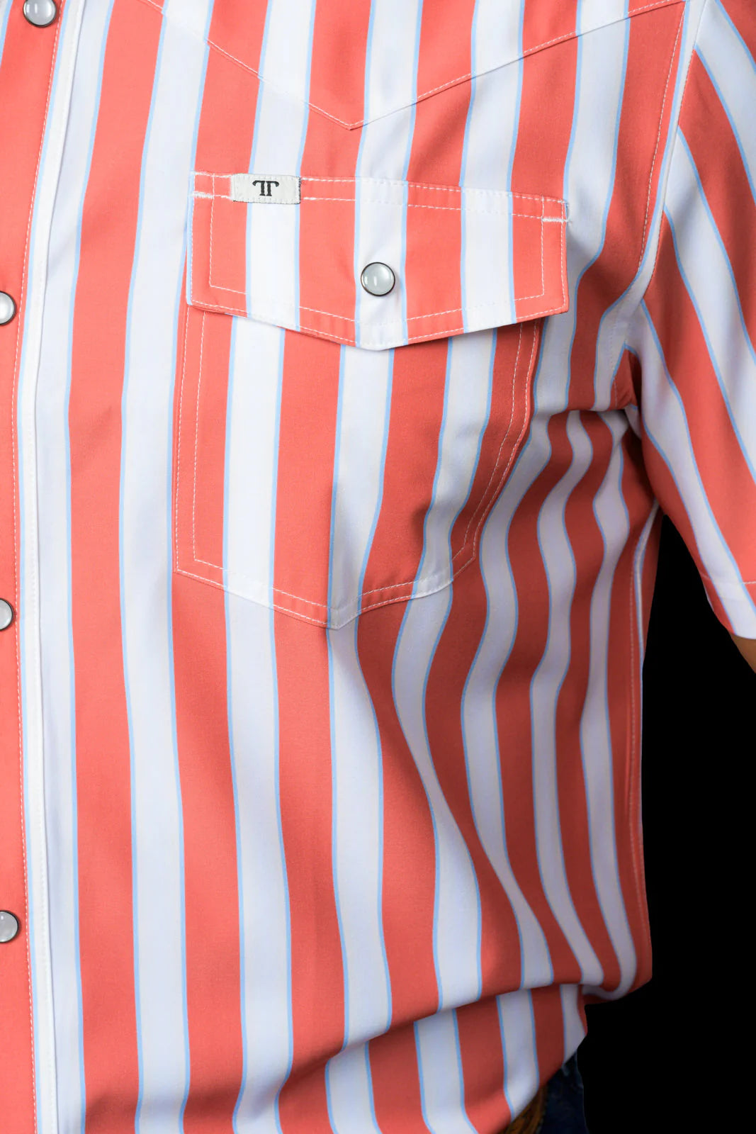 The Liam in Salmon - Short Sleeve Snap