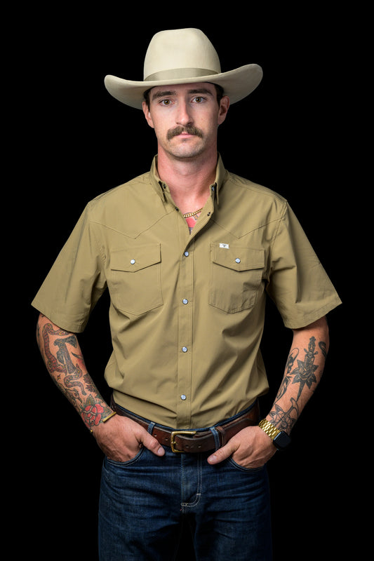 Core Men's Khaki Short Sleeve Snap Shirt