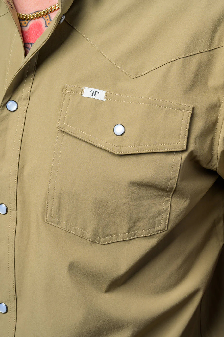 Core Men's Khaki Short Sleeve Snap Shirt
