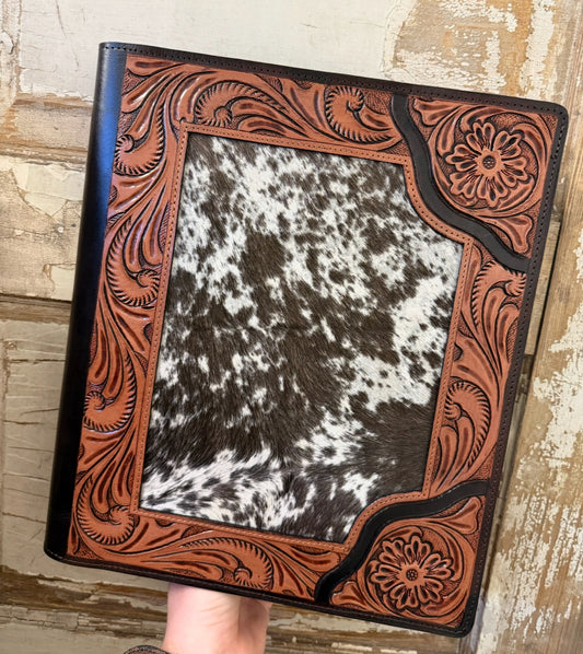 Cowhide & Tooled Leather Border Planner