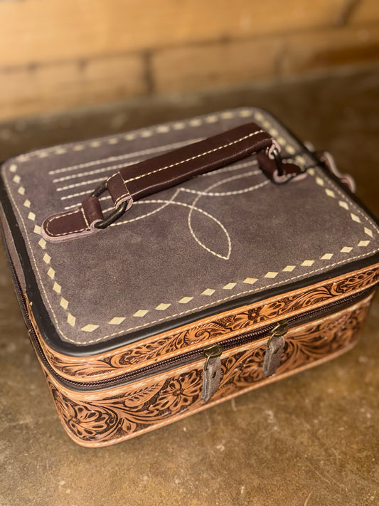 Brown Boot Stitch Jewelry Box
