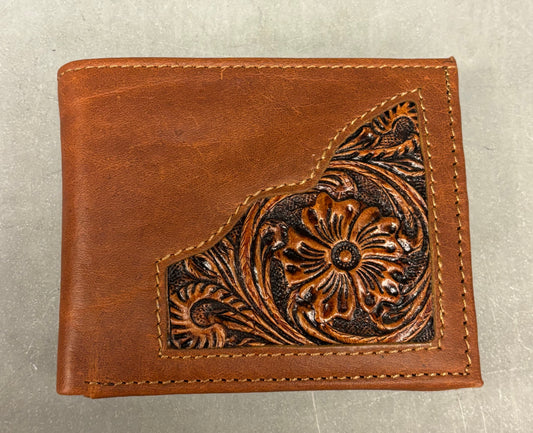 Tooled Patch Leather Wallet