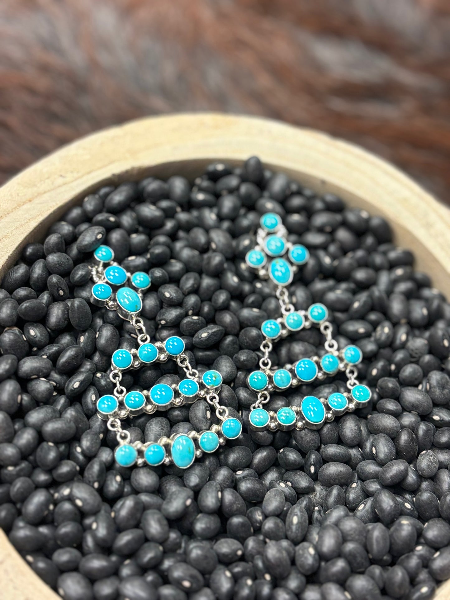 Tiered Triangle Turquoise Earrings