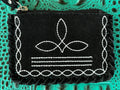 Black Leather Boot Stitch Coin Pouch