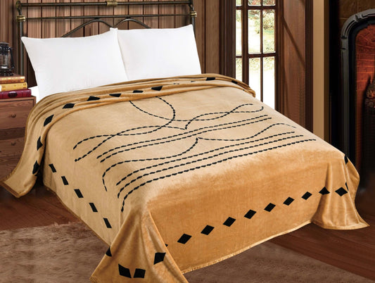 Premium Beige Boot Stitch- King Blanket