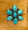 Adjustable Authentic Circle Squash Turquoise Ring